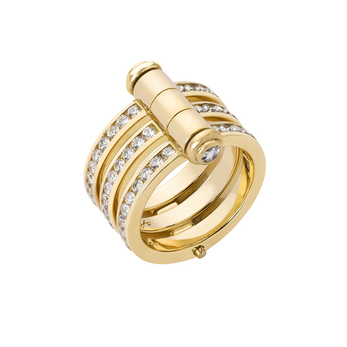 Stephen Webster in collaboration with Tracey Emin ‘I promise to Love you’ ring with diamonds and 18k gold 
