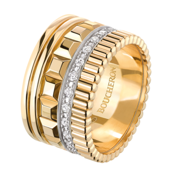 Boucheron 'Quatre' ring with diamonds and 18k yellow gold 