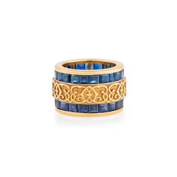 Henry Dakak 'She's a Lady' Ring, with sapphires in 18k gold