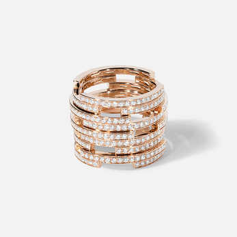 Dauphin 'Collection II' ring with diamonds in 18k gold