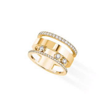 Messika 'Move Romane' ring with diamonds in 18k yellow gold