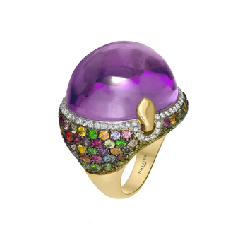 Niquesa amethyst ring with multicoloured sapphires and diamonds