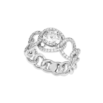 Lorenz Baumer 'Elipses’ ring with 1.43ct diamond in platinum setting