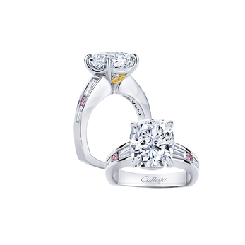Calleija 'Elyssa' brilliant-cut Argyle pink diamond ring surrounded by white and pink pavé diamonds