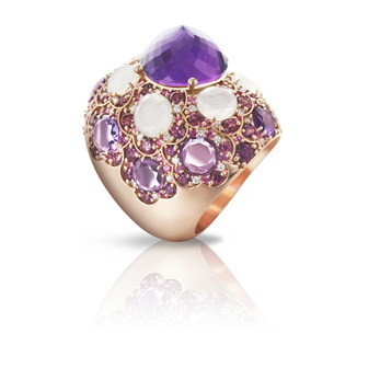 Pasquale Bruni Taj ring in 18k pink gold with quartz and amethyst 