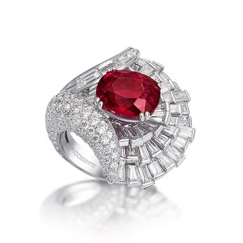 Picchiotti special edition 50th anniversary 8.05ct ruby and diamond ring