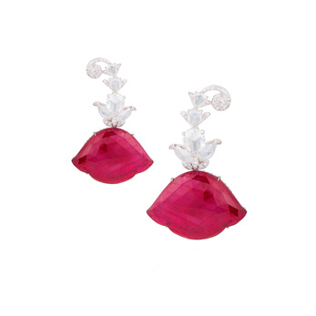 Amrapali ruby and diamond earrings
