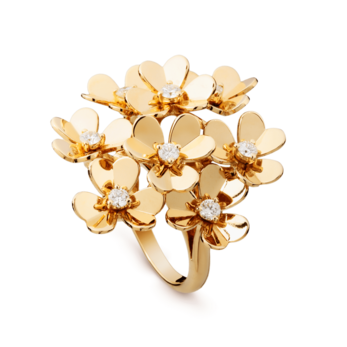Van Cleef & Arpels 'Frivole' ring in yellow gold with diamonds