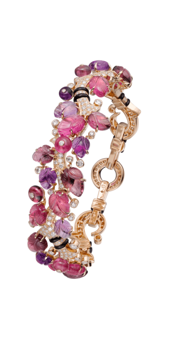 Cartier ‘Pierres Gravees’ bracelet with amethysts, diamonds, garnets, rubellites, onyx and 18k yellow gold