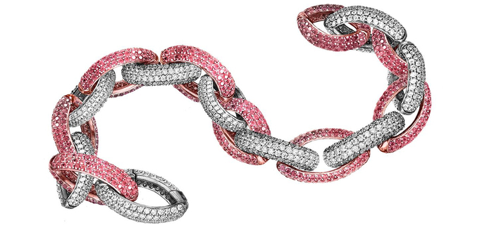 Браслет Avakian ‘Links' с розовыми сапфирами и бриллиантами