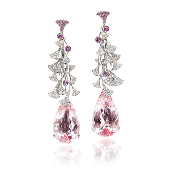 Palmiero ‘Aborea' earrings in morganites, diamonds and pink sapphire