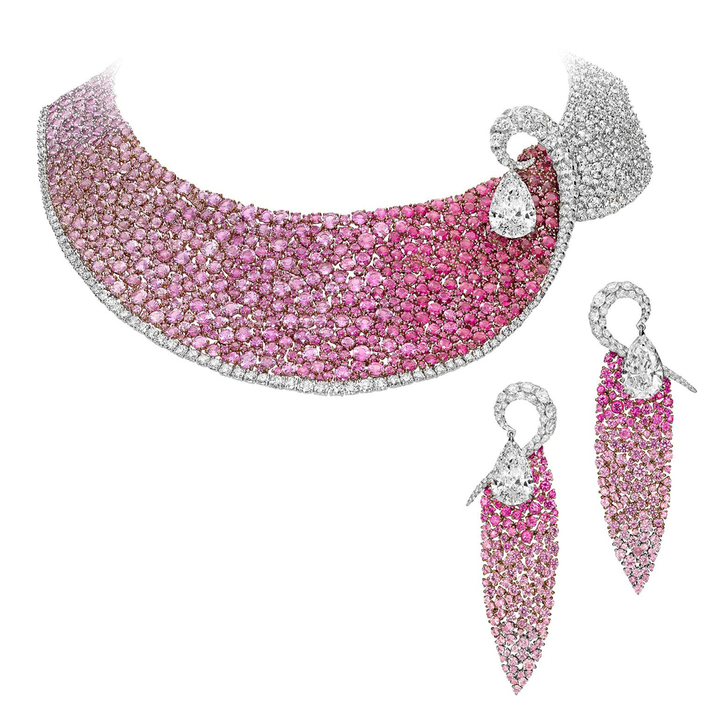 Boghossian 'Les Merveilles' parure in rubies, pink sapphires, diamonds and 18k white gold