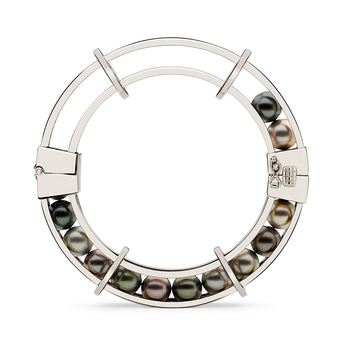 'Spinning Wheel' bracelet from the 'Perpetual Motion' collection' with Tahitian pearls and 18k white gold