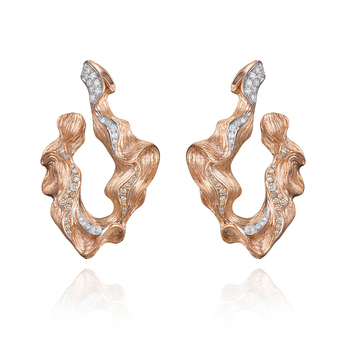 'Imperium' earrings with diamonds in 18k rose gold